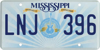 MS license plate LNJ396