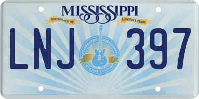 MS license plate LNJ397