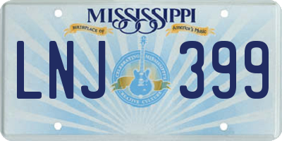 MS license plate LNJ399