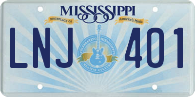 MS license plate LNJ401
