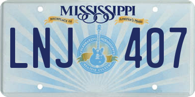 MS license plate LNJ407