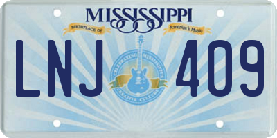 MS license plate LNJ409