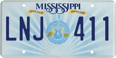 MS license plate LNJ411