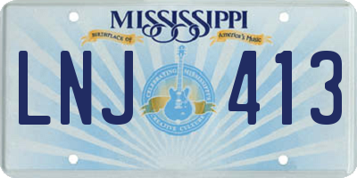 MS license plate LNJ413