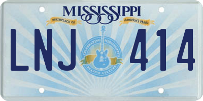 MS license plate LNJ414
