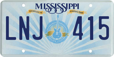 MS license plate LNJ415
