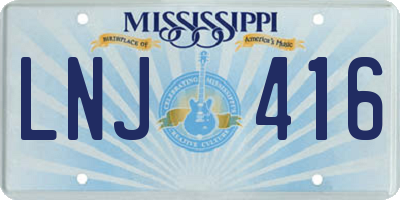 MS license plate LNJ416