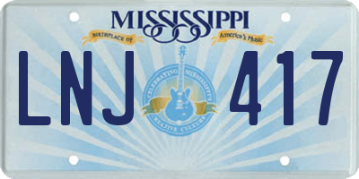 MS license plate LNJ417