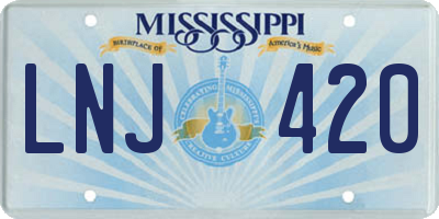 MS license plate LNJ420