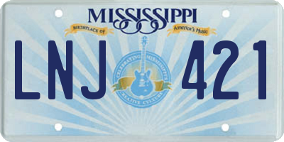 MS license plate LNJ421