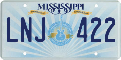 MS license plate LNJ422
