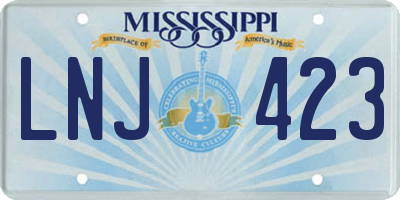 MS license plate LNJ423