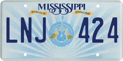 MS license plate LNJ424