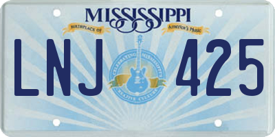 MS license plate LNJ425