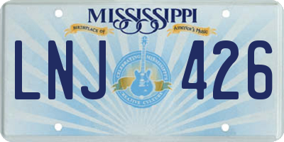 MS license plate LNJ426