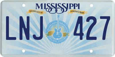 MS license plate LNJ427