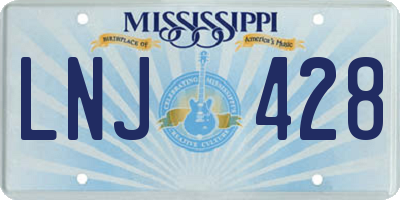 MS license plate LNJ428