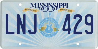 MS license plate LNJ429
