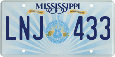 MS license plate LNJ433