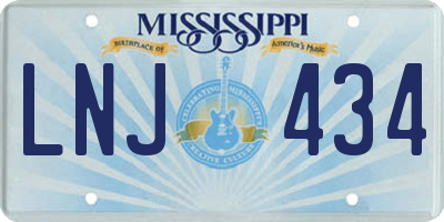 MS license plate LNJ434
