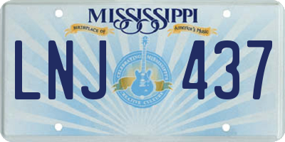 MS license plate LNJ437