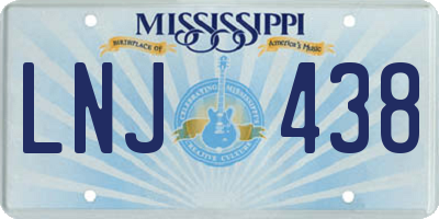 MS license plate LNJ438