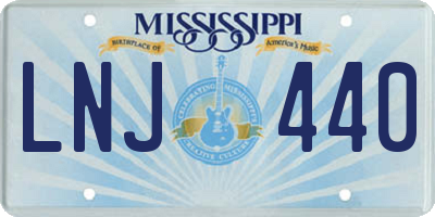 MS license plate LNJ440