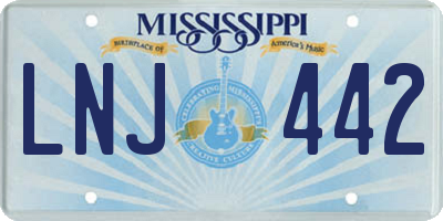 MS license plate LNJ442