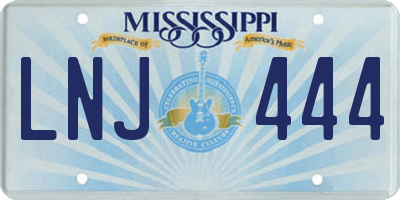 MS license plate LNJ444