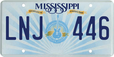 MS license plate LNJ446
