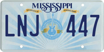 MS license plate LNJ447