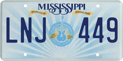 MS license plate LNJ449