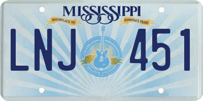 MS license plate LNJ451
