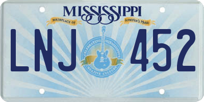 MS license plate LNJ452