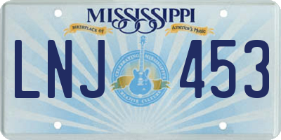 MS license plate LNJ453