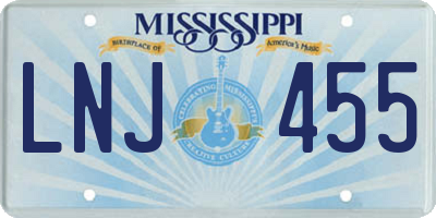 MS license plate LNJ455