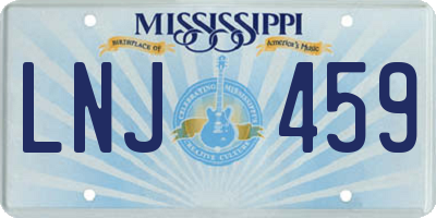 MS license plate LNJ459