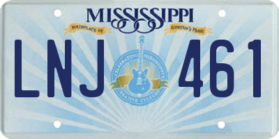 MS license plate LNJ461