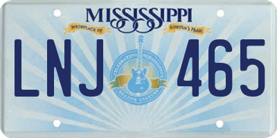 MS license plate LNJ465