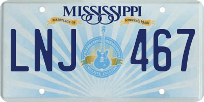 MS license plate LNJ467