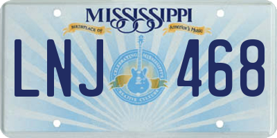 MS license plate LNJ468