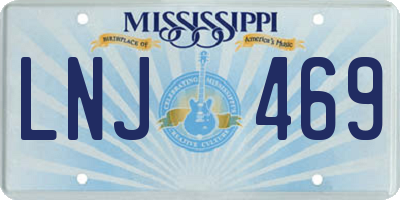MS license plate LNJ469