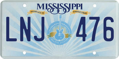 MS license plate LNJ476