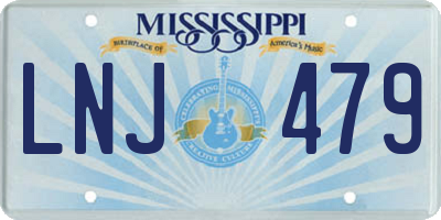 MS license plate LNJ479