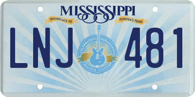 MS license plate LNJ481