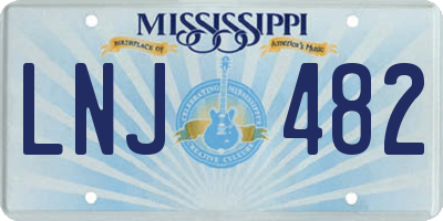 MS license plate LNJ482