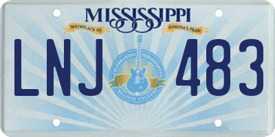 MS license plate LNJ483