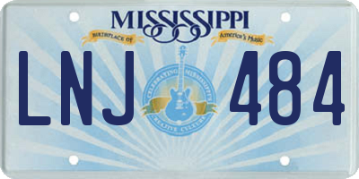 MS license plate LNJ484