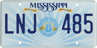 MS license plate LNJ485