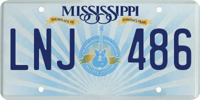 MS license plate LNJ486
